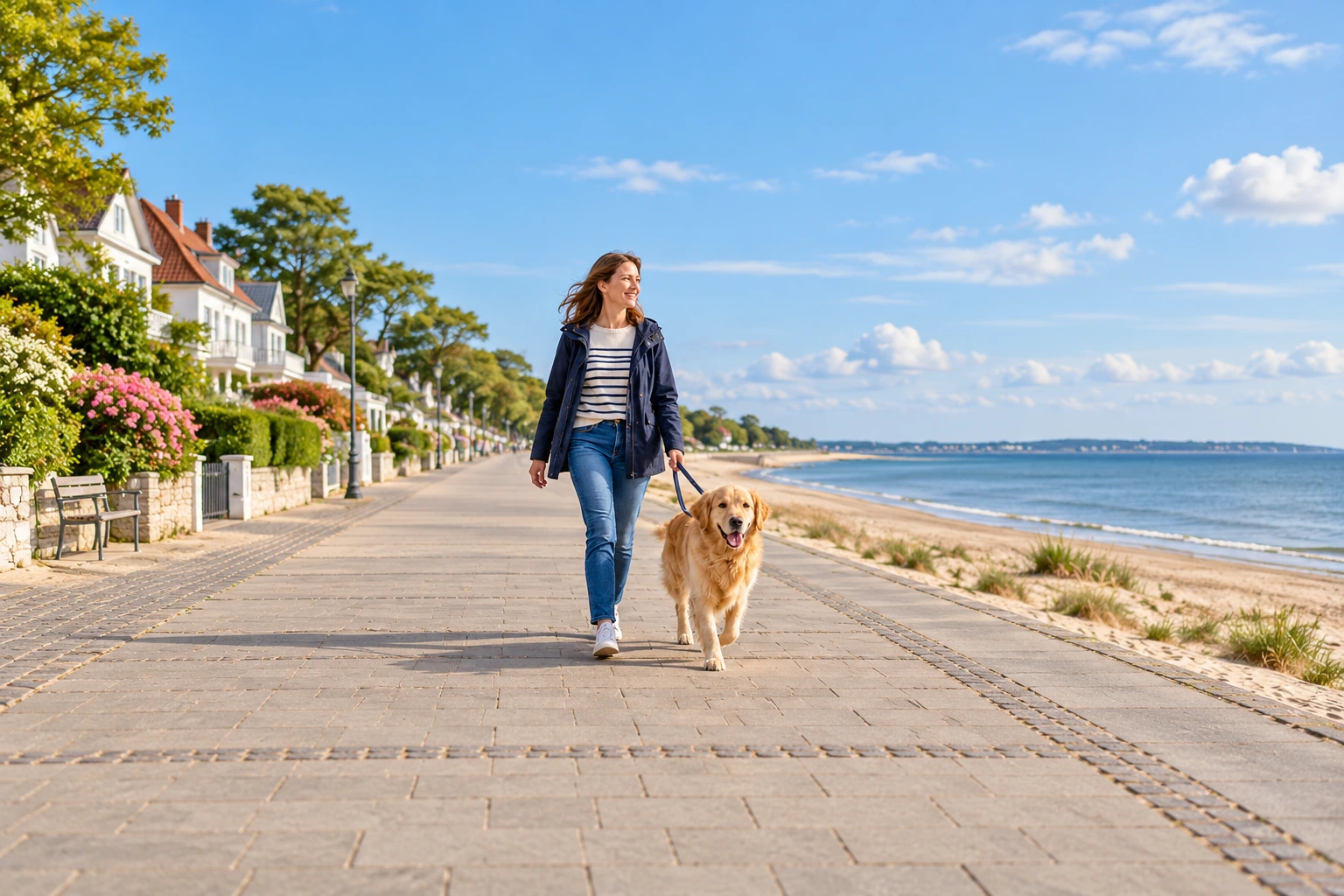 Illustration: Promenade mit Hund
